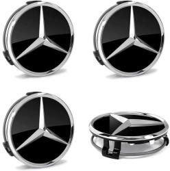  Set 4 Capace Jante Aliaj Mercedes-Benz 75mm, Negre (MRC75NEG)