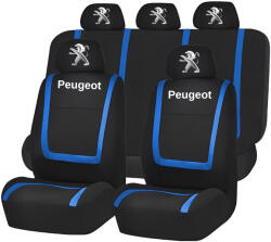 AutoHelix MSA Set Huse Scaune Universale Compatibile cu Peugeot- Negru/Albastru (HSAREN8.9)
