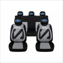 AutoHelix MSA Set Huse Scaune Universale Nero Gri Personalizate cu Ford (NER108820.6)