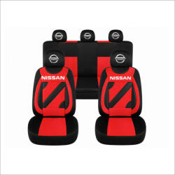 AutoHelix MSA Set Huse Scaune Universale Nero Rosu Personalizate cu Nissan (NER108819.9)