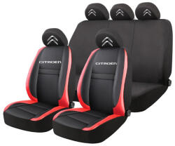 AutoHelix MSA Set Huse Scaune Universale HLX5 Compatibile cu Citroen - Negru/Rosu (GROSU4)