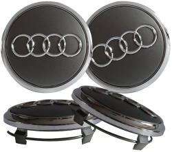 Autohelix Msa Set 4 capacele roti 60 mm Audi, pentru jante aliaj, Negru/chrom (maf475-1)