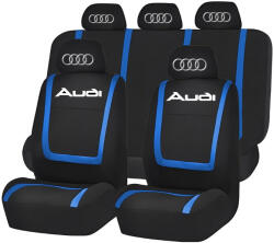 AutoHelix MSA Set Huse Scaune Universale Compatibile cu Audi - Negru/Albastru (HSAAUD.1)