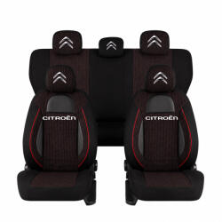 AutoHelix MSA Set Huse Scaune Universale Racing, Negru Personalizate cu Citroen (RAC44487.1)