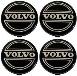 MafEcommerce Set 4 capace pentru jante aliaj VOLVO, Argintiu/Negru, 64mm (PRB100)