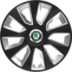Autohelix MSA Set 4 Capace Roti 16 inchi (R16) Stratos Gri-Negru, Compatibile Cu Skoda (STRGN52)