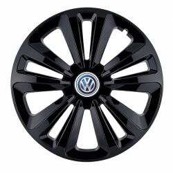 AutoSSF Set 4 capace roti Creative REY®, potrivite jantelor de R16, pentru Volkswagen, model terra negru (14316)