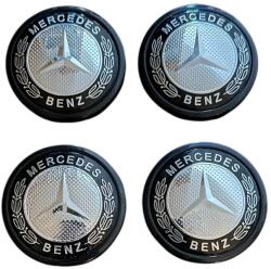 Autohelix Msa Set 4 capace roti 61mm exterior, 56mm interior Mercedes negru argintiu compatibil/inlocuitor janta aliaj (maf2775)