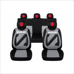 AutoHelix MSA Set Huse Scaune Universale Nero Gri Personalizate cu Suzuki (NER108820.19)