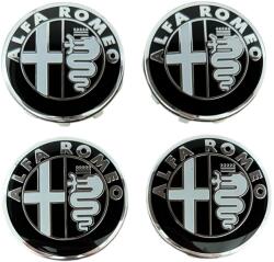 Autohelix Msa Set 4 Capace Jante Aliaj Alfa Romeo 60mm, Alb Negru (maf3502)