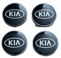 Autohelix Msa Set 4 capace roti 60mm Kia negre compatibil/inlocuitor janta aliaj (GM3-K0225-043)