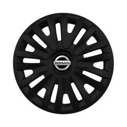 AutoSSF Set 4 capace roti potrivite jantelor de 14 inch compatibile NISSAN, Model 217 Black (217NissanBlack)
