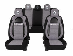 AutoHelix MSA Set Huse Scaune Universale Racing, Gri cu Negru Personalizate cu Renault (RAC44493.13)