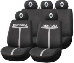 AutoHelix MSA Set Huse Scaune Universale HLX1 Compatibile cu Renault - Negru/Gri (TGRI13)