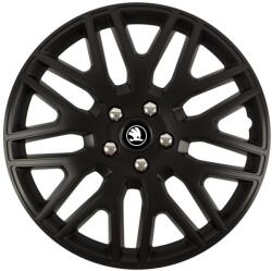 Autohelix MSA Set 4 Capace Roti 16 inchi (R16) Dakar Negru, Compatibile Cu Skoda Nou (DKN68)
