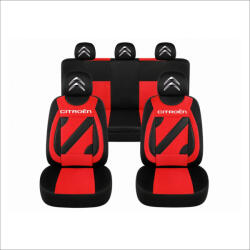 AutoHelix MSA Set Huse Scaune Universale Nero Rosu Personalizate cu Citroen (NER108819.1)
