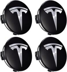 Autohelix Msa Set 4 capace TESLA, 57mm, Negru-Argintiu, pentru jante aliaj (iro178)