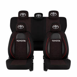 AUTO HELIX MSA Set Huse Scaune Universale Racing Negru Personalizate cu Toyota (RAC44487.19)