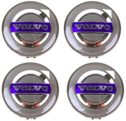 Autohelix Msa Set 4 capacele roti 64mm gri albastru, pentru jante aliaj Volvo (maf581)