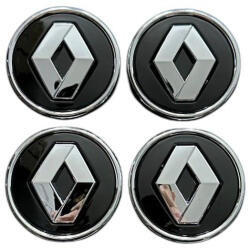AutoHelix MSA Set 4 capace jante aliaj Renault 57 mm , Negru Chrome (GM-K04110912-001)
