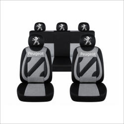 AutoHelix MSA Set Huse Scaune Universale Nero Gri Personalizate cu Peugeot (NER108820.13)