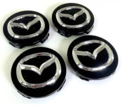 Autohelix Msa Set 4 capace 55mm Mazda, NEGRU+ARGINTIU, pentru jante aliaj cu inel de fixare (iro180)