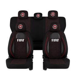 AutoHelix MSA Set Huse Scaune Universale Racing Negru Personalizate cu Fiat (RAC44487.4)