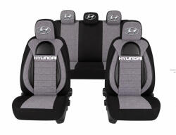 AutoHelix MSA Set Huse Scaune Universale Racing, Gri cu Negru Personalizate cu Hyundai (RAC44493.6)