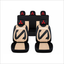 AutoHelix MSA Set Huse Scaune Universale Nero Bej Personalizate cu Mitsubishi (NER108816.8)