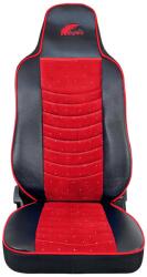 AutoHelix MSA SET HUSE SCAUN TRUCK UMBRELLA PENTRU MAN TGX EURO 6 PIELE ECOLOGICA NEAGRA + VELVET ROSU (2021-) (CX_45174)
