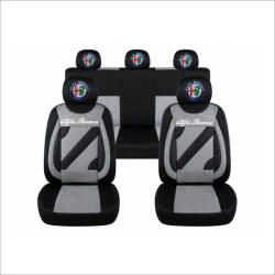 AutoHelix MSA Set Huse Scaune Universale Nero Gri Personalizate cu Alfa Romeo (NER108820.1)
