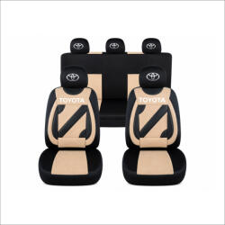 AutoHelix MSA Set Huse Scaune Universale Nero Bej Personalizate cu Toyota (NER108816.19)