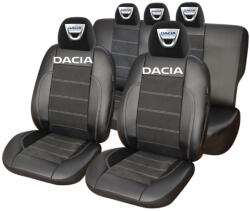 AutoHelix MSA Set Huse Scaune Universale Din Piele Ecologică Si Alcantara Personalizate Cu Dacia, Negre (HLX08649.5)