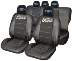 AutoHelix MSA Set Huse Scaune Universale Din Piele Ecologică Si Alcantara Personalizate Cu Ford, Negre (HLX08649.7)