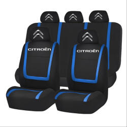AutoHelix MSA Set Huse Scaune Universale Compatibile cu Citroen - Negru/Albastru (Cit03)