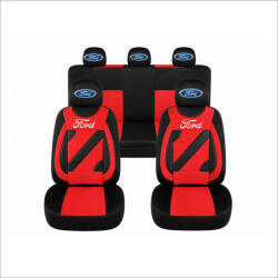 AutoHelix MSA Set Huse Scaune Universale Nero Rosu Personalizate cu Ford (NER108819.5)