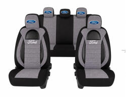 AutoHelix MSA Set Huse Scaune Universale Racing, Gri cu Negru Personalizate cu Ford (RAC44493.5)