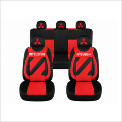 AutoHelix MSA Set Huse Scaune Universale Nero Rosu Personalizate cu Mitsubishi (NER108819.8)