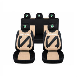 AutoHelix MSA Set Huse Scaune Universale Nero Bej Personalizate cu Skoda (NER108816.16)