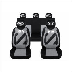 AutoHelix MSA Set Huse Scaune Universale Nero Gri Personalizate cu Kia (NER108820.8)