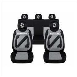 AutoHelix MSA Set Huse Scaune Universale Nero Gri Personalizate cu Renault Nou (NER108820.15)