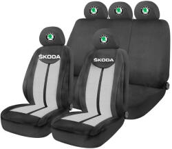 AutoHelix MSA Set Huse Scaune Universale HLX7 Compatibile cu Skoda - Negru/Gri (HLX7S)