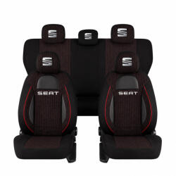 AutoHelix MSA Set Huse Scaune Universale Racing Negru Personalizate cu Seat (RAC44487.15)