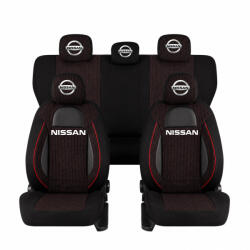 AutoHelix MSA Set Huse Scaune Universale Racing Negru Personalizate cu Nissan (RAC44487.9)