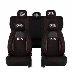 AutoHelix MSA Set Huse Scaune Universale Racing Negru Personalizate cu Kia (RAC44487.7)