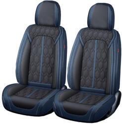 Carguard Huse auto premium 5 locuri Carguard Deluxe piele ecologică perforată - albastru închis - negru (HSA022) - autohelix