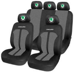 AutoHelix MSA Set Huse Scaune Universale Premium Carguard Personalizate cu Skoda - Negru/Gri (HLXgri.14)