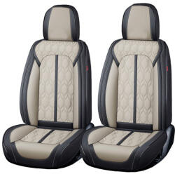 Carguard Huse auto premium 5 locuri Carguard Deluxe piele ecologică perforată - negru - crem (HSA027)