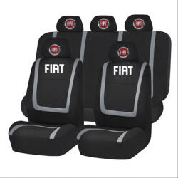 AutoHelix MSA Set Huse Scaune Universale Compatibile cu Fiat - Negru/Gri (Fiat3)