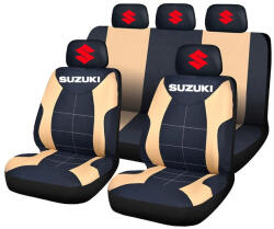 AutoHelix MSA Set Huse Scaune Universale Compatibile cu Suzuki - Negru/Crem (Suz1)